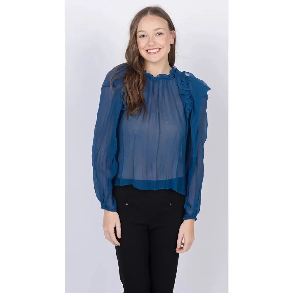 Ulla Johnson Elvia Blouse in Sapphire NWT Size 2